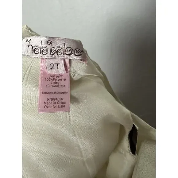 NWT Halabaloo Toddler Girls Dress Size 2T Fancy Butterfly Appliqué Shiny Party